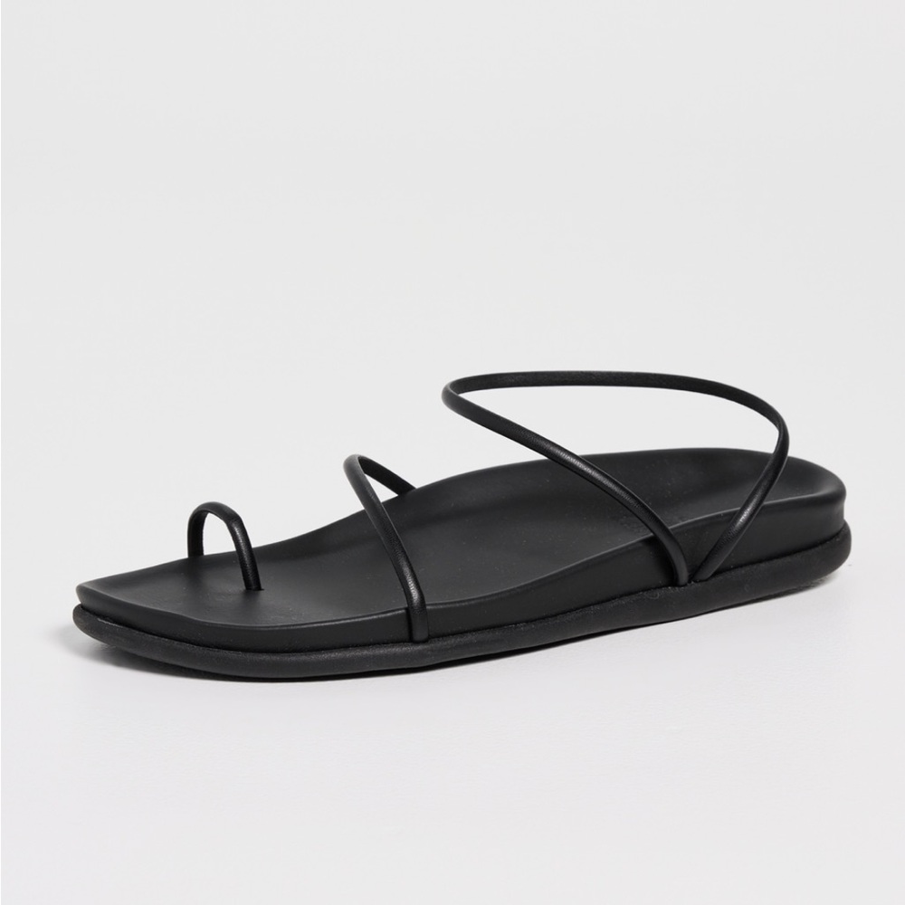 Ancient Greek Sandals Black Minimalist Flats